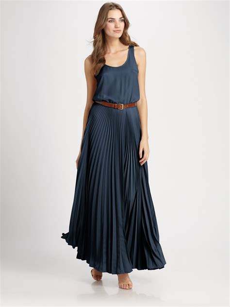 michael kors blue maxi dress|michael kors tiered maxi dress.